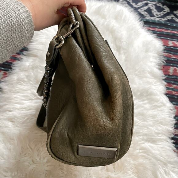 Marc Jacobs Gray Starburst Pleated Stam Shoulder Bag Kisslock Purse - Picture 4 of 16